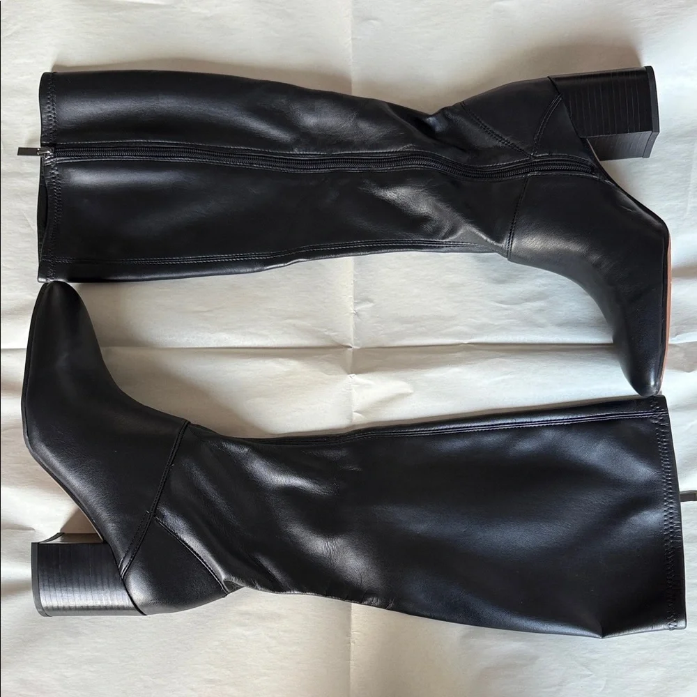 Franco Sarto Black Heeled Boots - Picture 1 of 8
